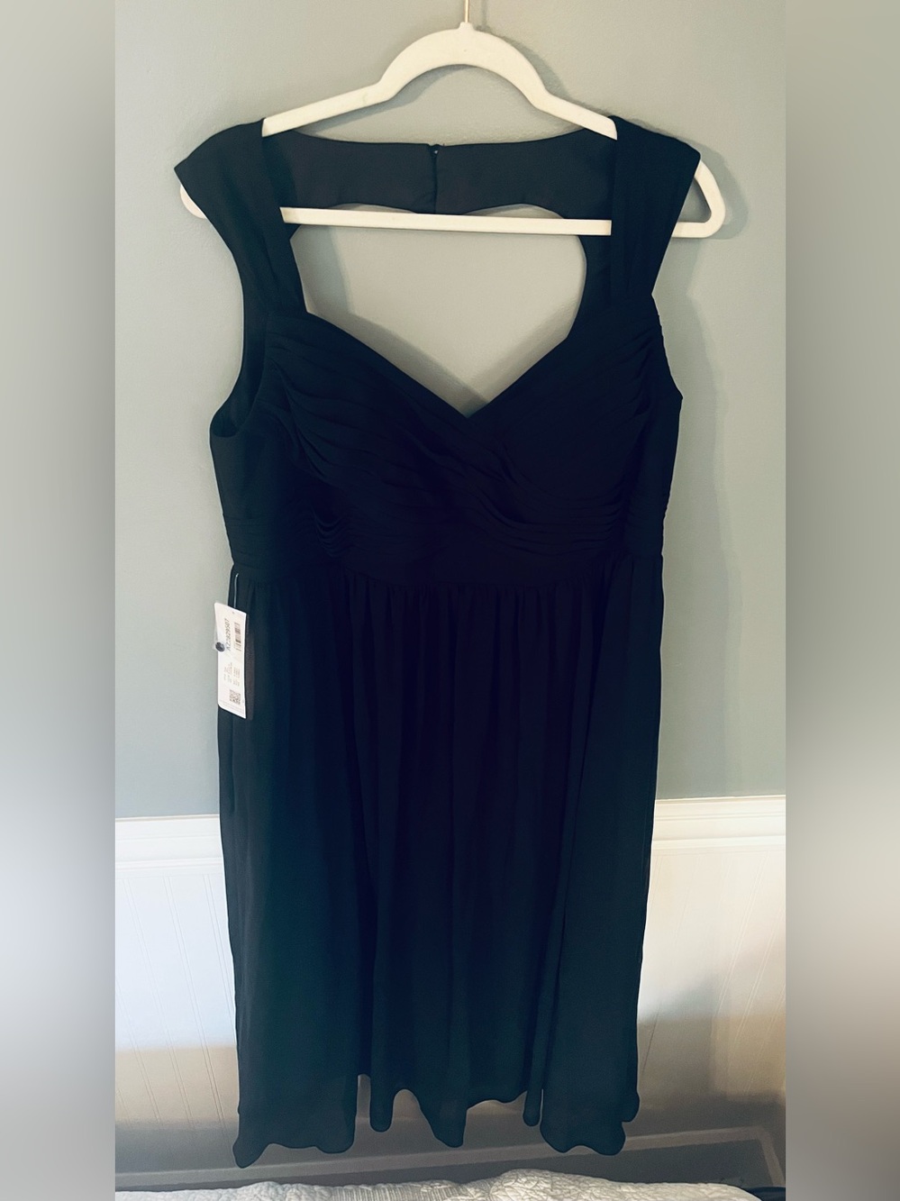 Azazie Black Sweetheart Neckline Chiffon Bridesmaid Dress